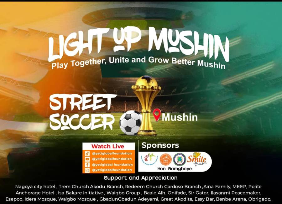 Light Up Mushin street soccer flyer
