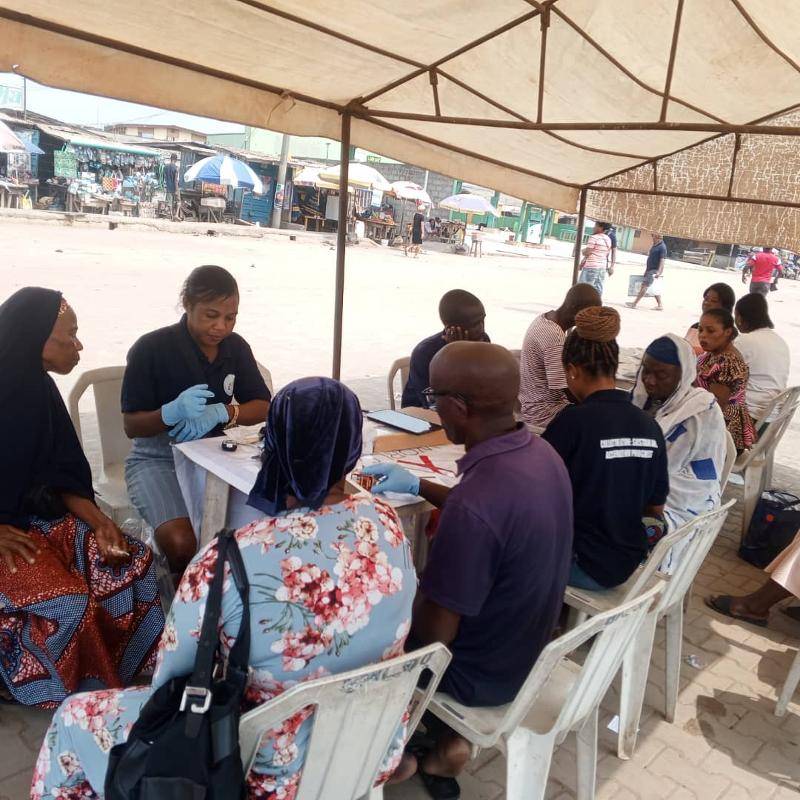 MHBI community health outreach at Ojuwoye Market